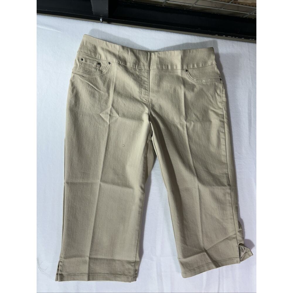 Ruby Rd Slimming Stretch Mid-Capri PantsChino Color Womens 16P Elastic Waist